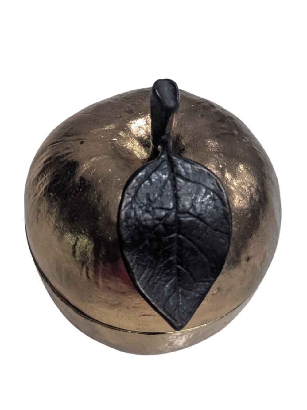 Michael Aram Gold Apple Honey Pot Lidded Jar w/ Non-Original Decorative Spoon - Picture 2 of 8